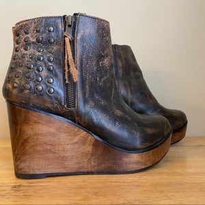 Bed Stu Ghent Ankle Wedge  Boots 8.5